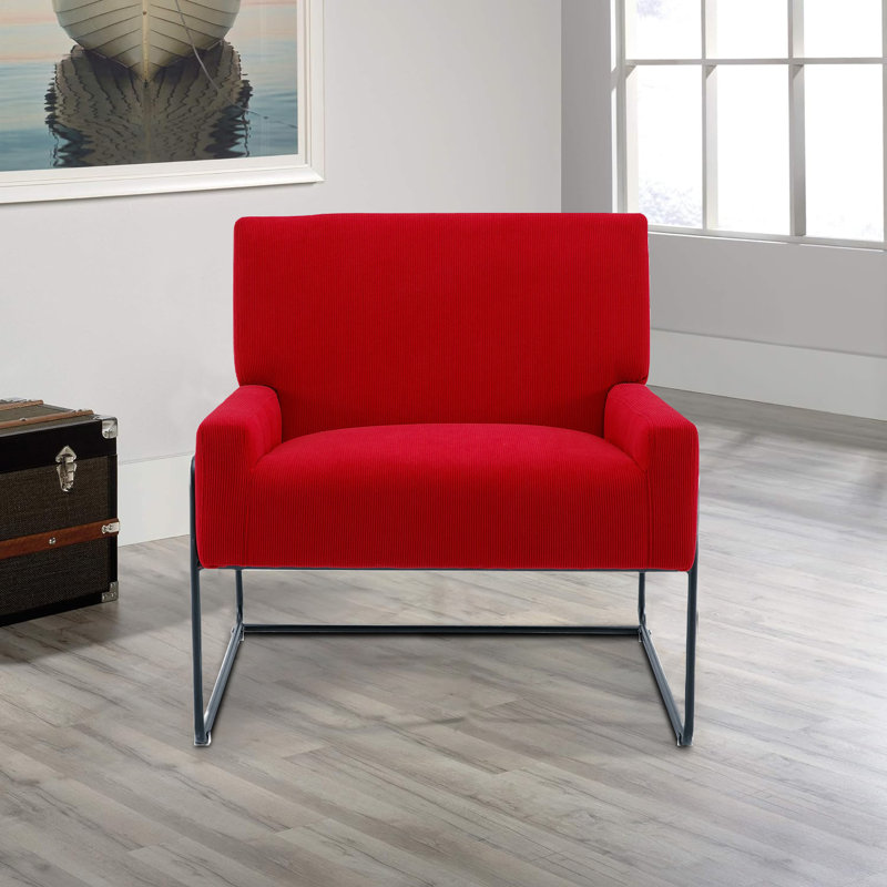 Fauteuil l 27,95 po Lopardo, Polyester à 100 % rouge
