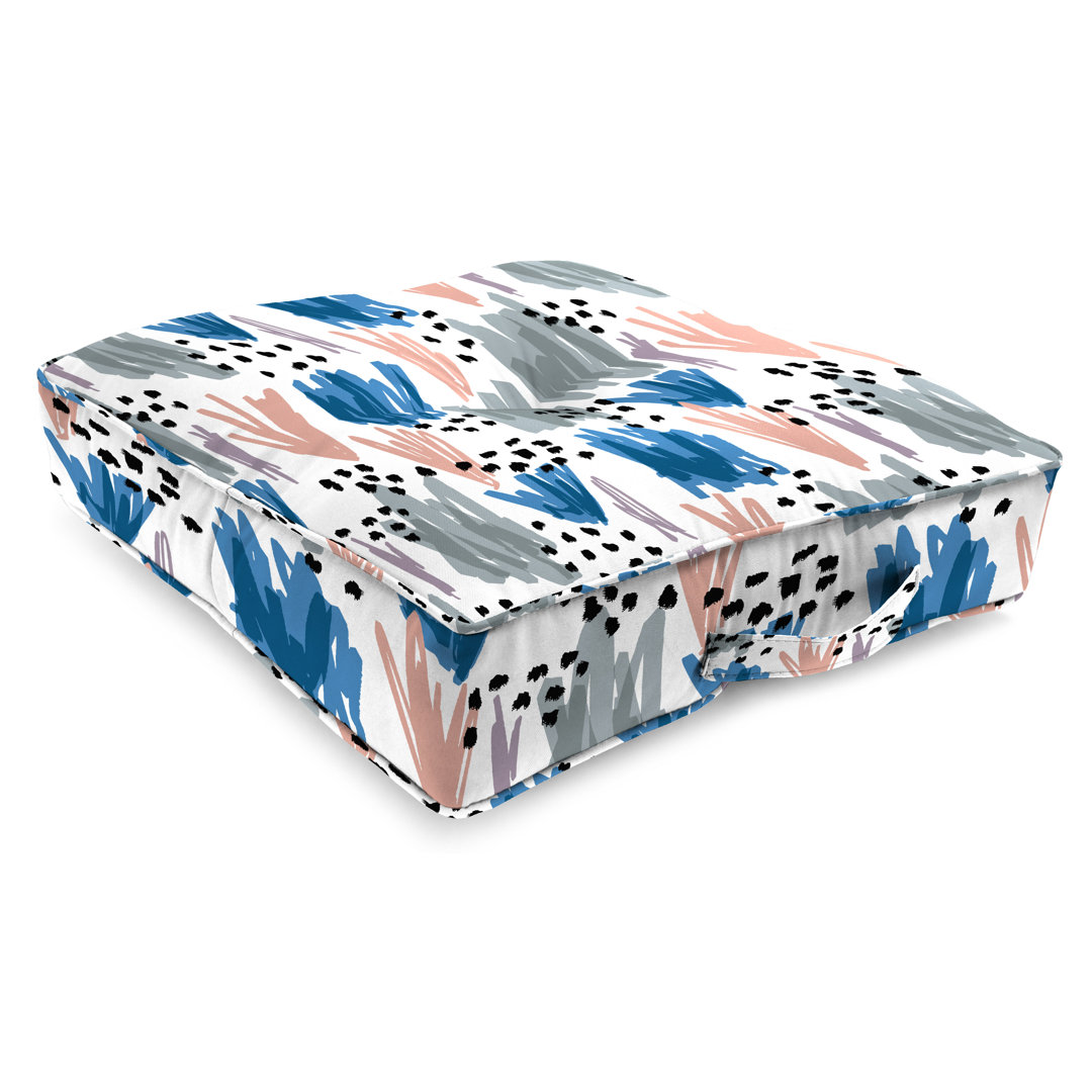 20" x 20" Tufted Outdoor Floor Cushion with Handle and Welt Bungalow Rose