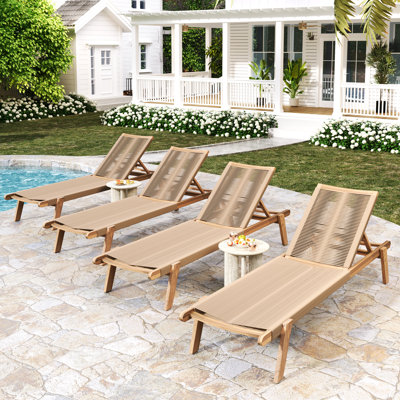 Corrion Outdoor Rope Chaise Lounge Set by Rosecliff Heights