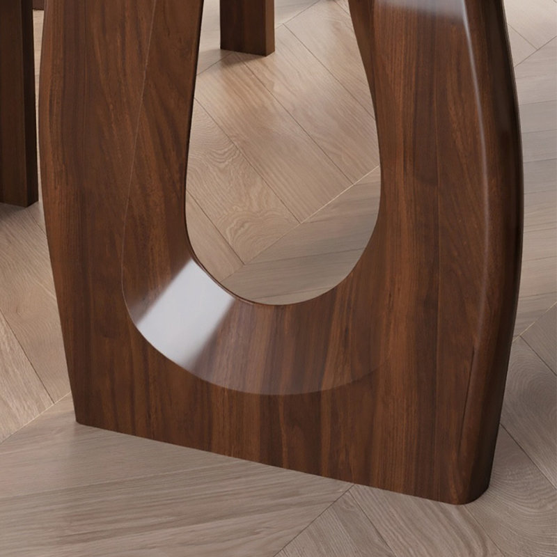 Nut-brown Rectangular Solid Wood Dining Table, 29.92"H×55.12"L×27.56"W