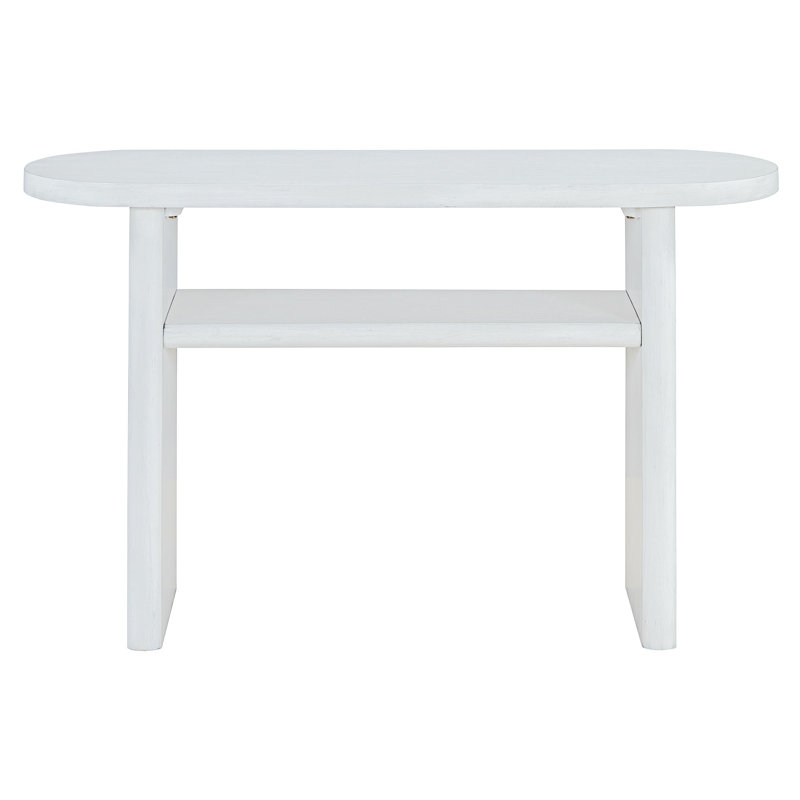 Minimalist Console Table With Shelf, Antique White