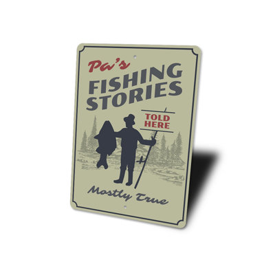 Enseigne en aluminium Pa's Fishing Stories