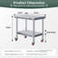 Table de préparation et de travail en acier inoxydable de 24 po x L 36 po avec roulettes, tablette inférieure réglable, poste de travail utilitaire de qualité commerciale pour la cuisine, le restaurant et l'extérieur