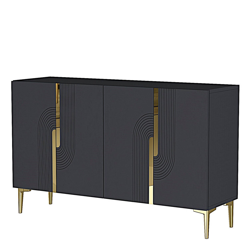 Console, Anthracite / doré