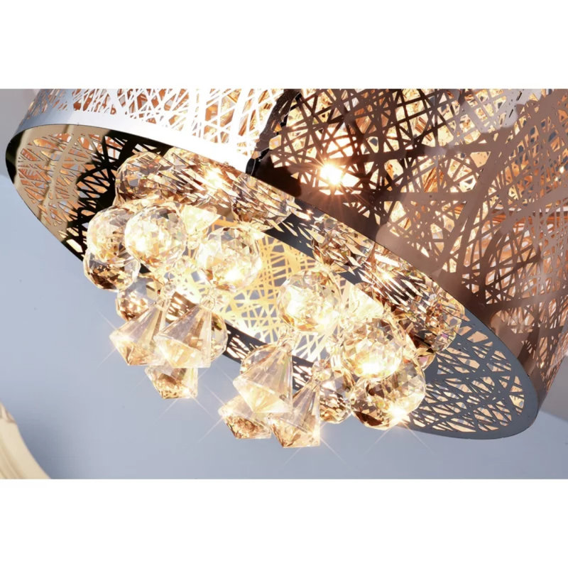 Christchurch 3 - Light Chrome  Crystal Shaded Drum Chandelier For Dining Room