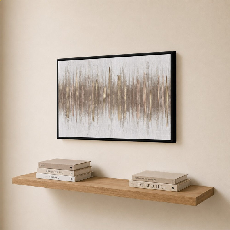 «Path of Gold» par Susan Jill - impression sur toile, 24" H x 34" W, Black