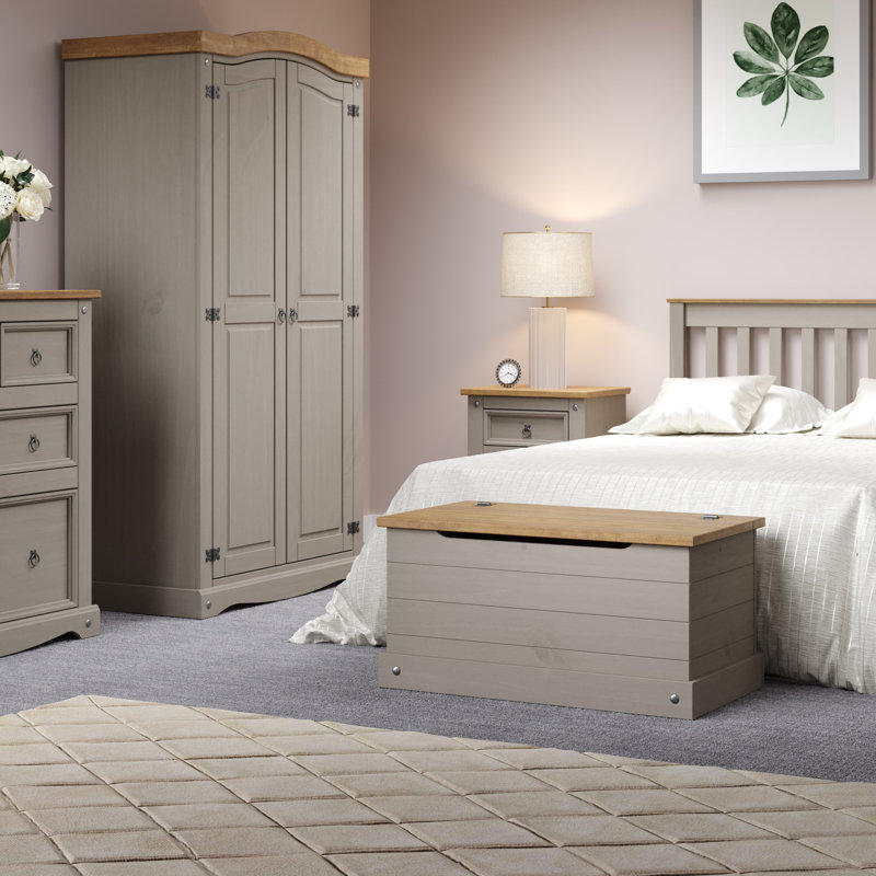 Berkhamsted Large Blanket Chest, Solid Pine, Corona Design, Grey