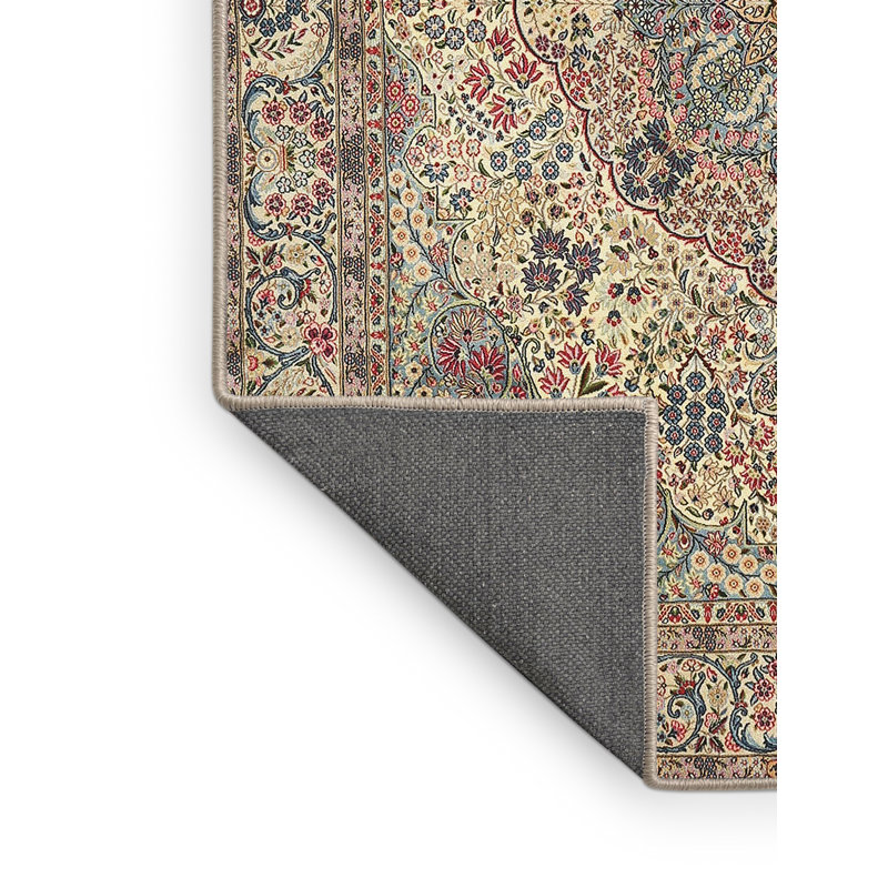 Tapis oriental beige / gris en laine, Rectangle 7 pi x 10 pi