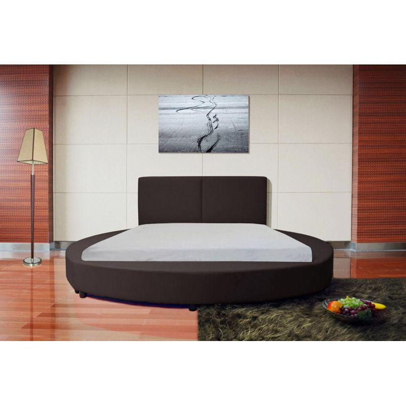 Lura Upholstered Platform Bed, Black, King