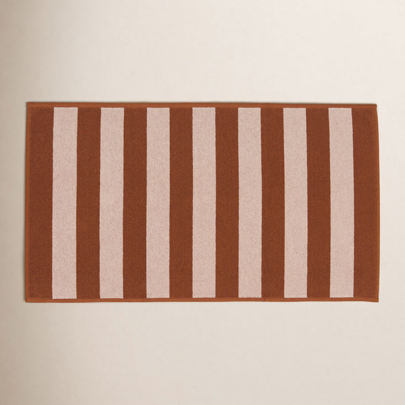 Simple Striped Striped Bath Mat, Olive/Sage