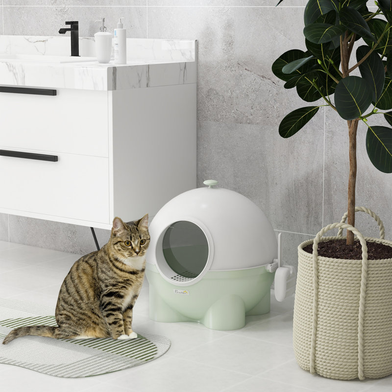 Litière à capuche pour chat, Vert