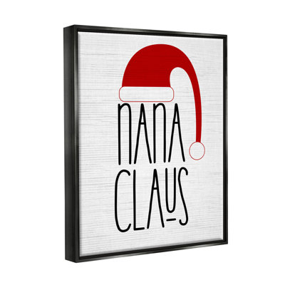 «Nana Claus Fun Santa Hat Expression - Floater Frame», impression sur toile