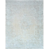 High-Quality Hand-Knotted Ivory And Aqua Area Rug
