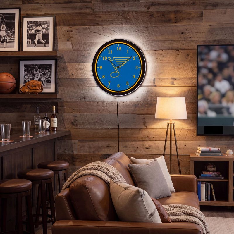 LED Wall Clock, Round, St Louis Blues, St Louis Blues