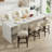 Bisto Faux Leather Upholstered Counter Height Bar Stool With Solid Wood Legs-1284175208
