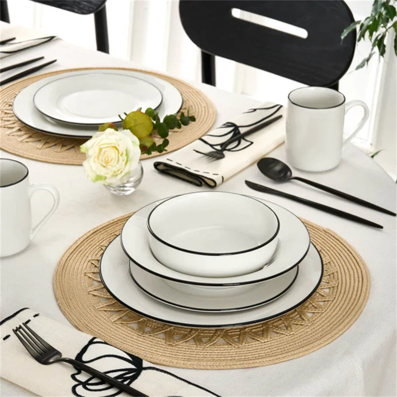 Piece Porcelain China Dinnerware Set - Service for 6