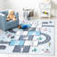 Tapis gris / bleu en polyamide tissé à la machine Haviland-565166498