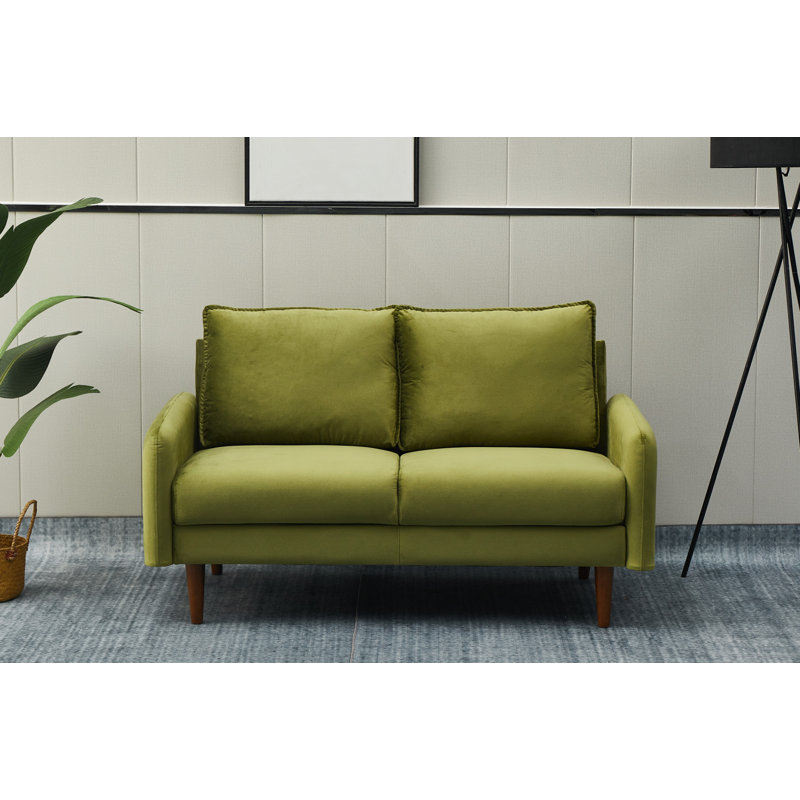 Morrone 57.8'' Velvet Loveseat, Army Green Velvet