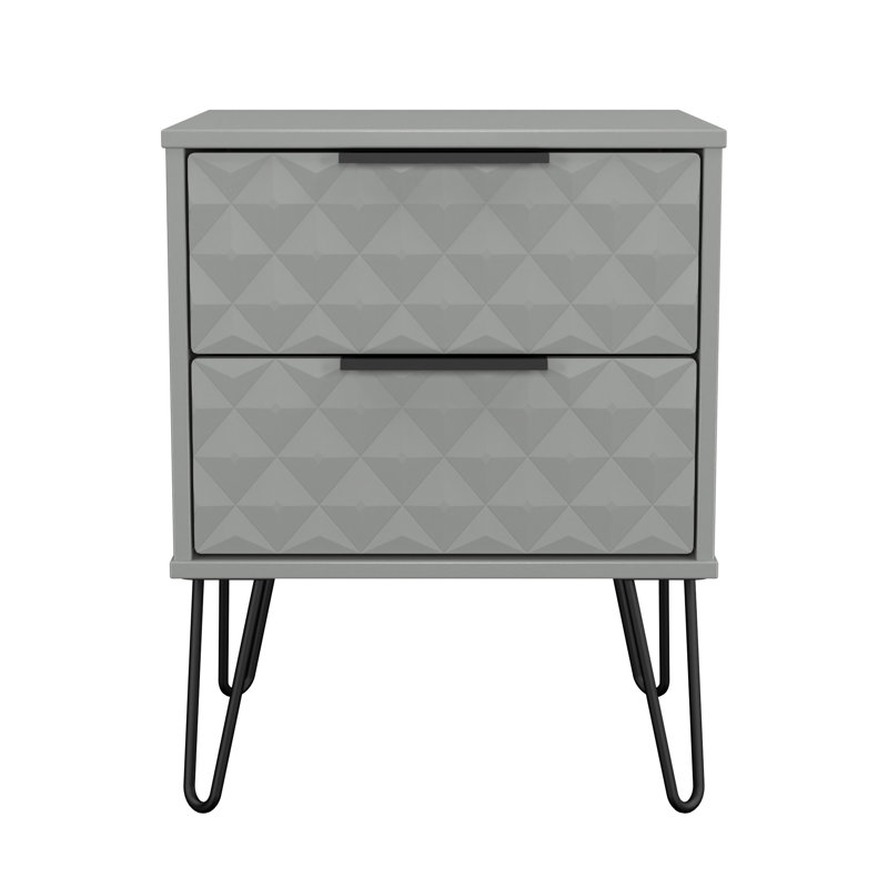 Harlequin 45cm W Manufactured Wood Bedside Table, Grey