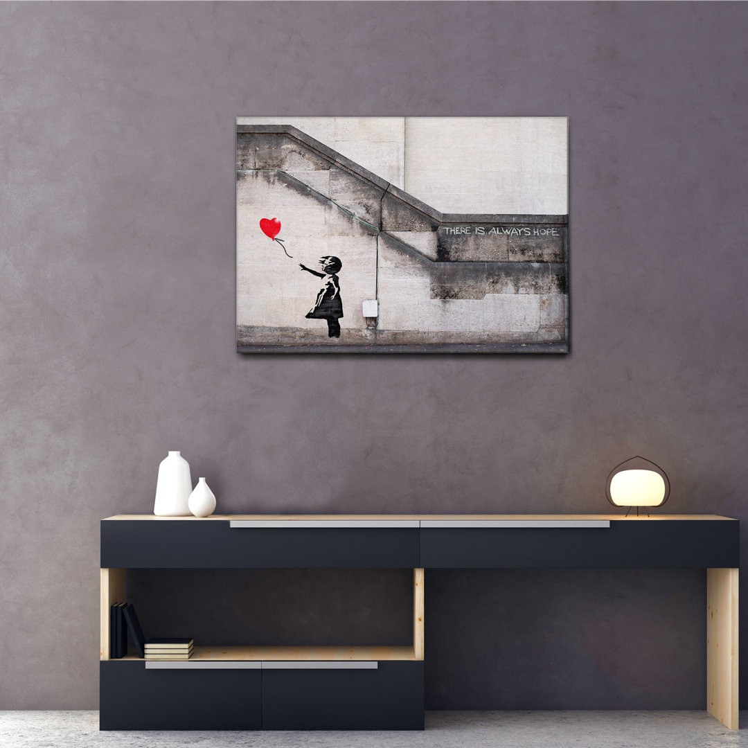 Leinwandbild Red Balloon Baby von Banksy