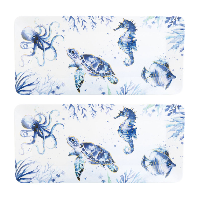 2-Piece Indigo 17" Rect. Tray