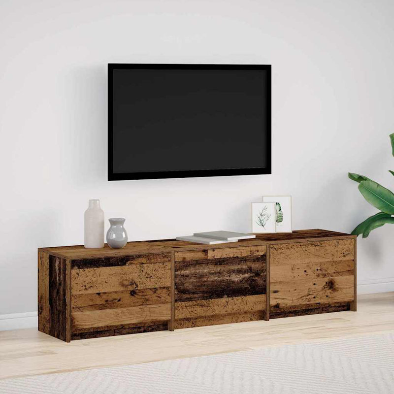 Unfinished TV Stand, Old Wood, 40cm H x 162.5cm L x 34cm W