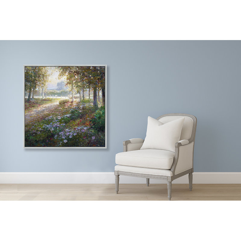Autumn Morning Walk Print, Silver, 38" H x 38" W