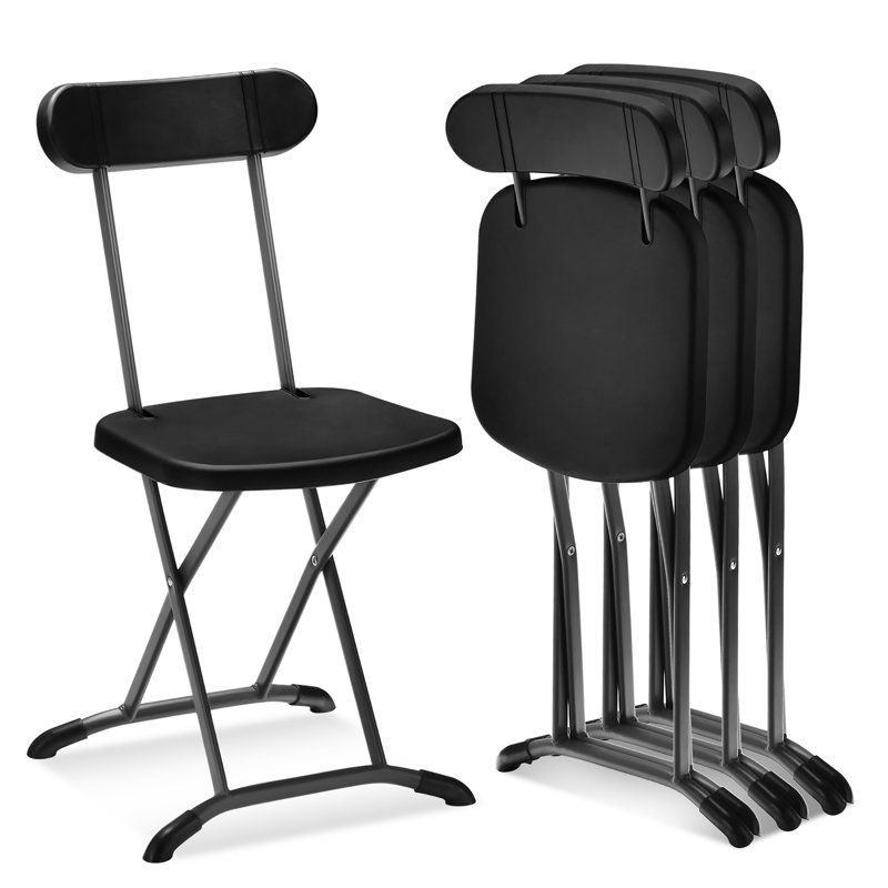 Ensemble de 4 chaises pliantes Inbox Zero, Noir