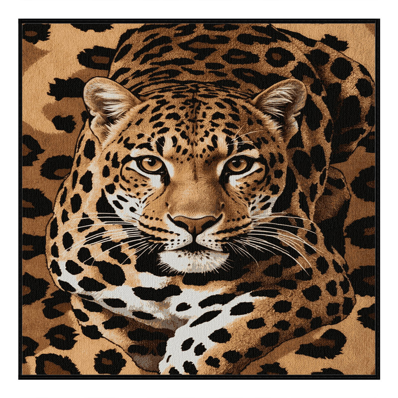  Tapis léopard lavable lavable, Carré 5 pi