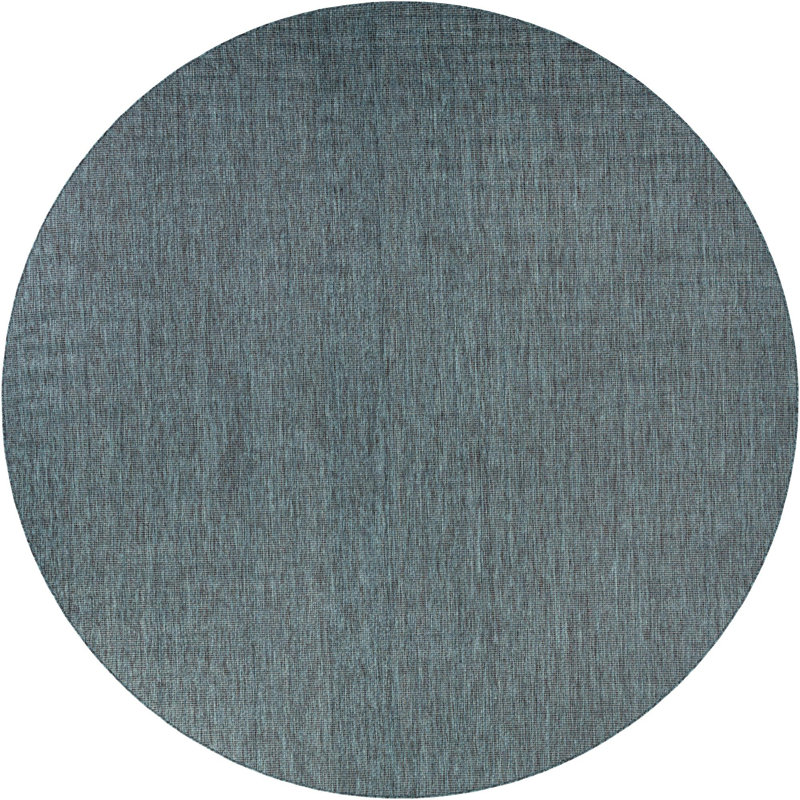 Tapis intérieur / extérieur turquoise Santina, Rond 12 pi