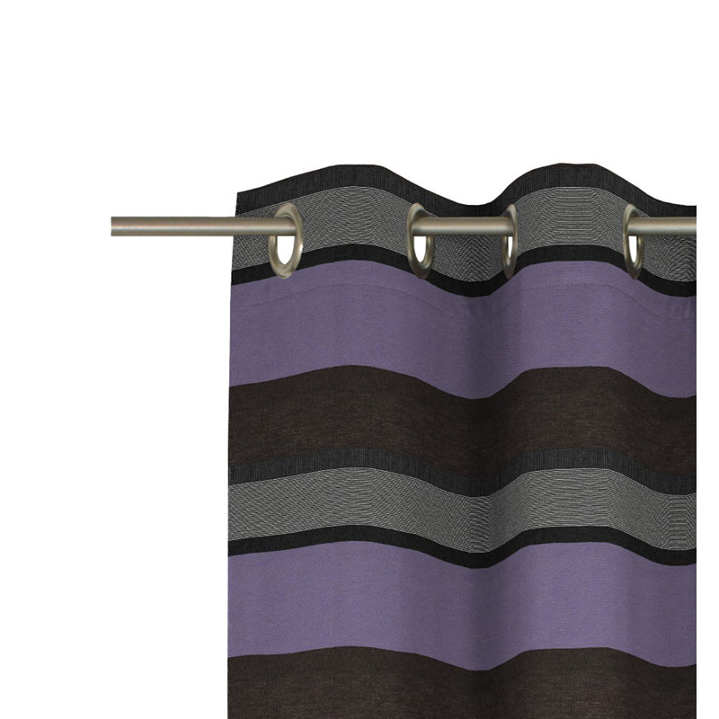 Menorca Room Darkening Curtain Single Panel, 132 W x 245 D cm, Purple