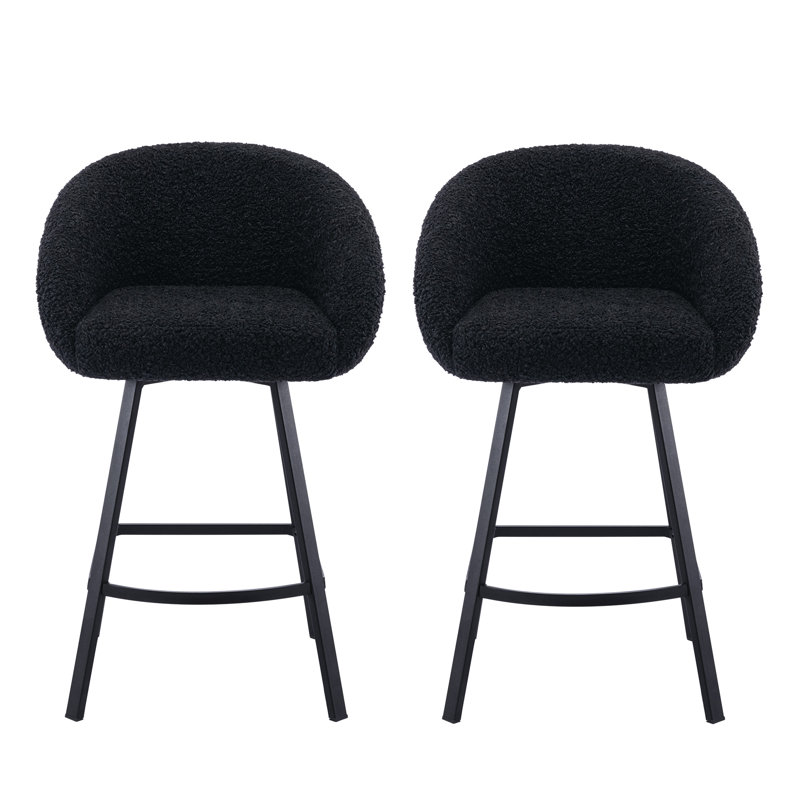 Absalom 67.1cm Swivel Bar Stool, Black, 2