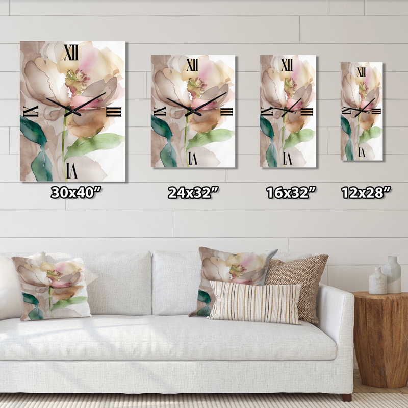 Jemere - Horloges murales pivoines florales, Moyen