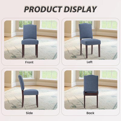 Upholstered Parsons Dining Chairs, Linen Side Chair