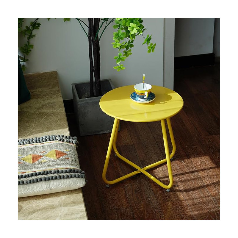 Table ronde d'extérieur, Lime, H 17,9 po x l 17,7 po x P 17,7 po