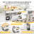Kitchen Island With Storage On Wheels, Portable Island Table For Kitchen W/drop Leaf & Power Outlet, Rolling Island Cart W/trash Storage Cabinet, Drawers, Spice Towel Rack And Hooks-2126370757