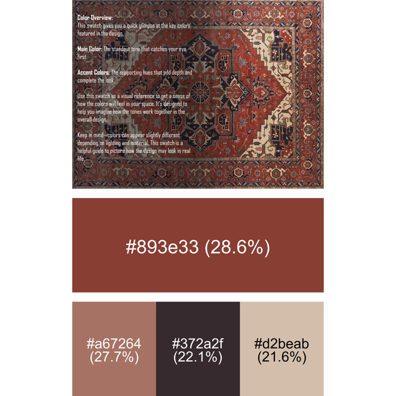Tapis brun à motif oriental, Rectangle 8 pi x 12 pi