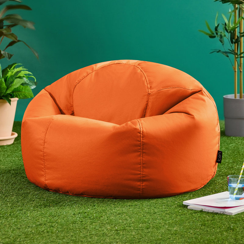 Kingston Water-Resistant Classic Bean Bag, Pumpkin, 50cm H x 85cm W x 85cm D