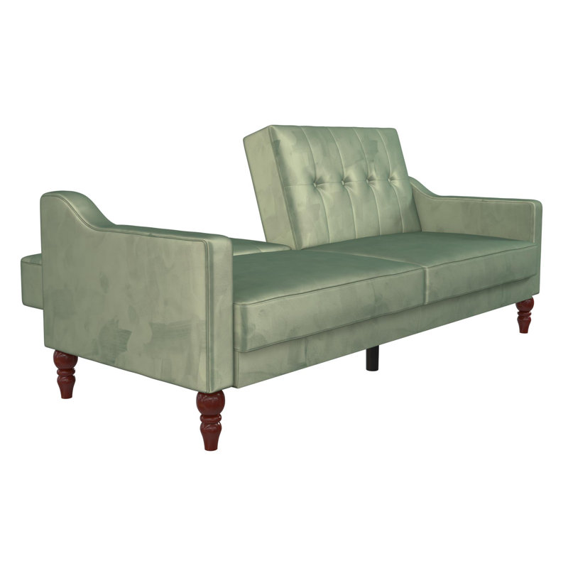 Beatrice 78.5'' Velvet Convertible Sofa, Teal Velvet