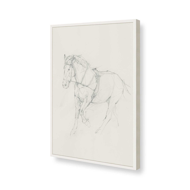 Reproduction d'art sur toile Bridled Horse, H 48 po x l 36 po, Impression sur cadre ouvert sans papier mat, Blanc