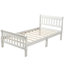 Lit plateforme simple en bois massif avec tête de lit /, base de matelas confortable, lit: tête de lit et, facile à assembler, blanc