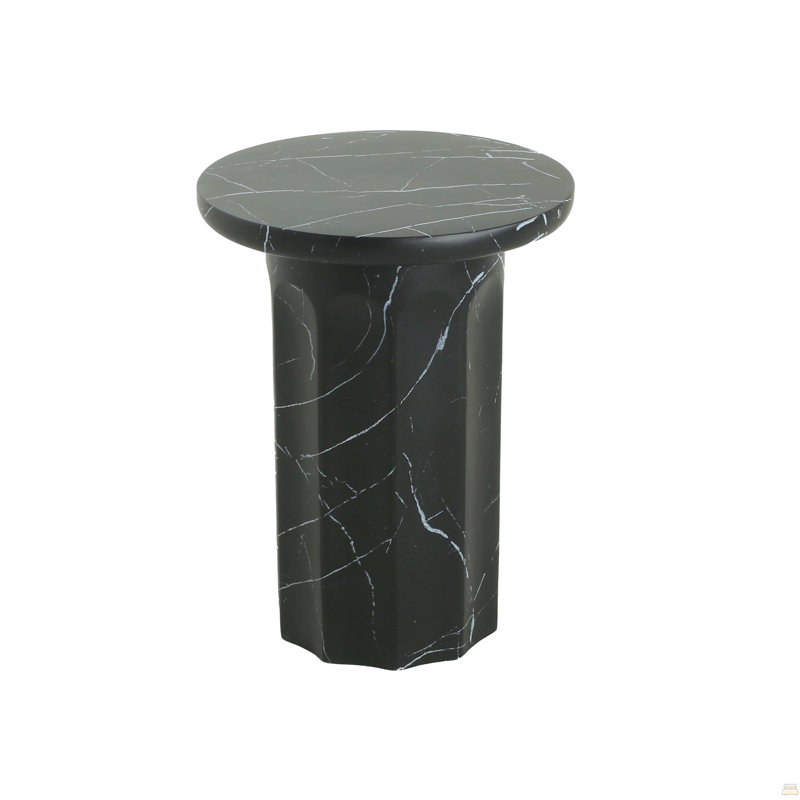 Table d'appoint d'extérieur en marbre effet béton léger