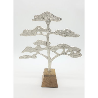 Hebden 43cm Decor Silver  Metal Tree Sculpture