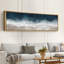 Impression sur toile surdimensionnée encadrée bleu marine, vagues de l'océan sur la plage-106766819-111696288