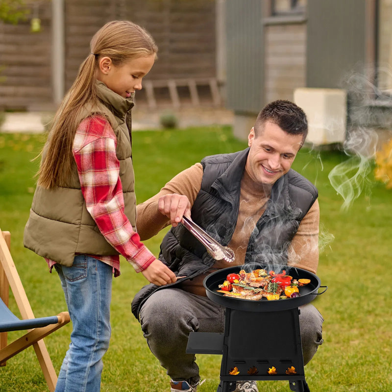 Réchaud de camping portatif multi-usages - foyer pliable, panneaux amovibles en fer durable, assemblage sans outils pour le camping / barbecue / randonnée extérieur