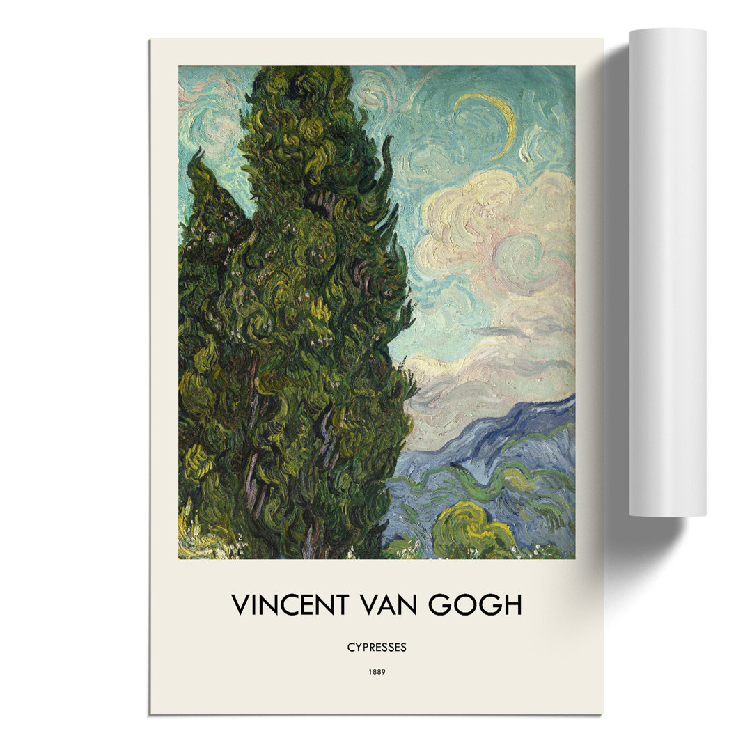 Cypresses by Vincent Van Gogh - Unframed Painting
