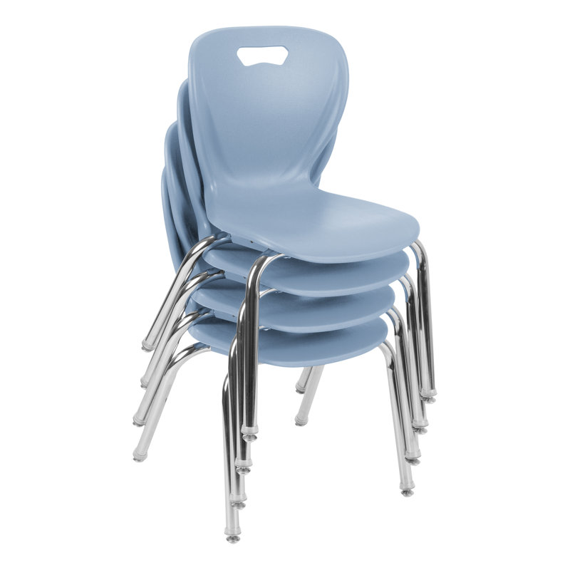 Black Ergonomic Stacking Classroom Chairs with Steel Frame