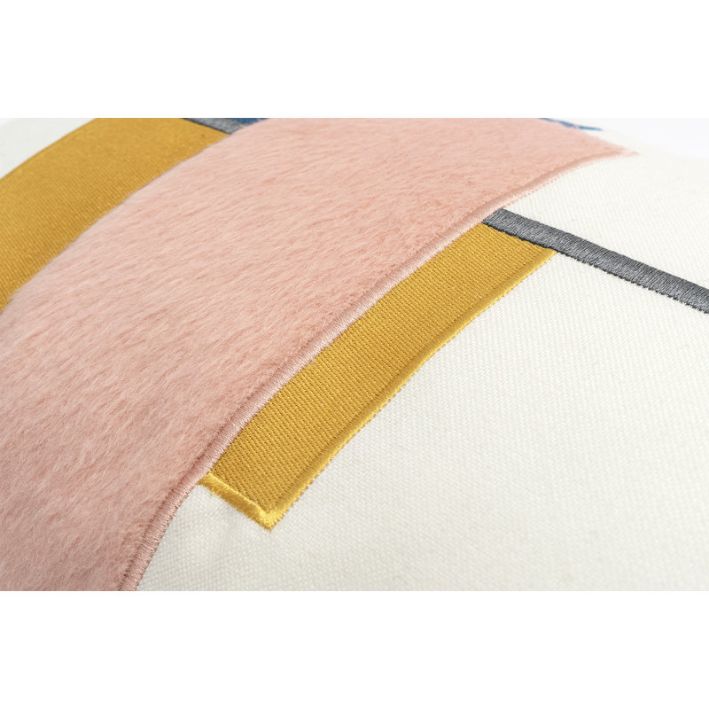 Housse et coussin de coussin lombaire à motif géométrique 3D 19,7 po x 11,8 po