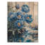 Pivoines bleues au bord du ruisseau I - Décoration murale en bois de pivoines - sur bois de pin naturel-1998348986