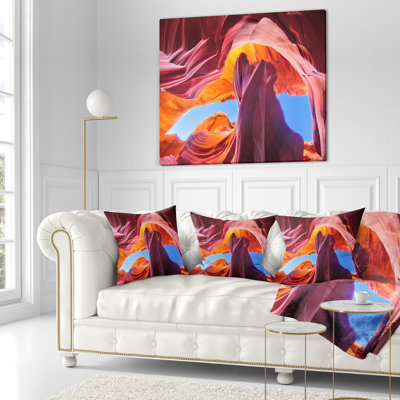 Blue Sky in Antelope Canyon - Coussin imprimé paysage